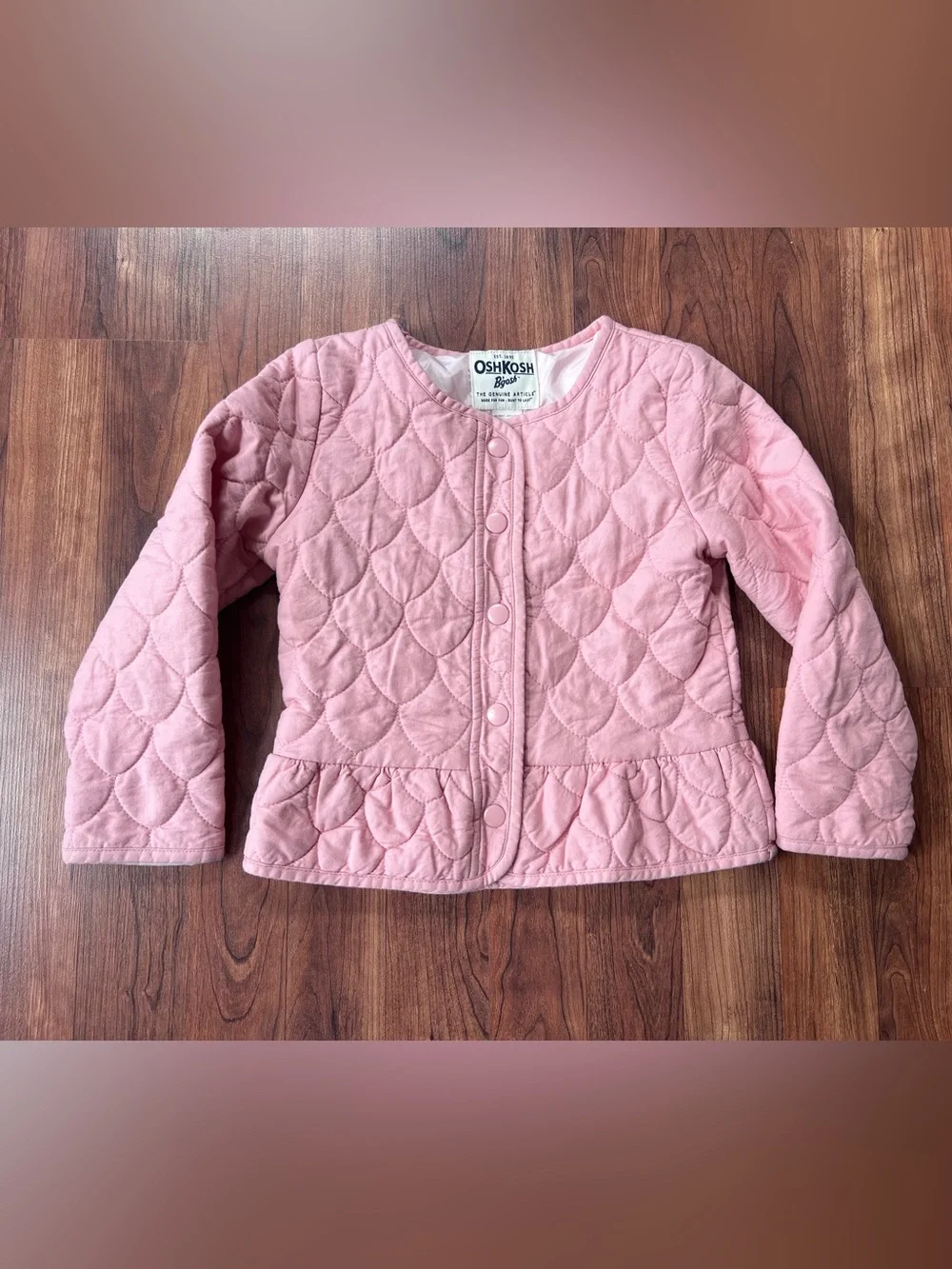 OshKosh B'gosh Light Pink Quilted Peplum Jacket 5T